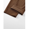 image:imageJMIERR Mens Corduroy Pants Stretch Relaxed Tapered Fit Pleated Trousers  Stretch Corduroy Front Pleats Side Elastic Inserts 4Pocket Design Fall Winter Dress PantsBrown