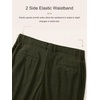 image:imageJMIERR Mens Corduroy Pants Stretch Relaxed Tapered Fit Pleated Trousers  Stretch Corduroy Front Pleats Side Elastic Inserts 4Pocket Design Fall Winter Dress PantsGreen