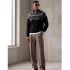 image:imageJMIERR Mens Quarter Zip Pullover Lightweight Mock Neck Knitted Sweater 2026 Fall SweatersBlack