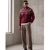 image:imageJMIERR Mens Quarter Zip Pullover Lightweight Mock Neck Knitted Sweater 2026 Fall SweatersBurgundy