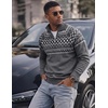 image:imageJMIERR Mens Quarter Zip Pullover Lightweight Mock Neck Knitted Sweater 2026 Fall SweatersGray