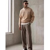 image:imageJMIERR Mens Quarter Zip Pullover Lightweight Mock Neck Knitted Sweater 2026 Fall SweatersPale Khaki