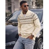 image:imageJMIERR Mens Quarter Zip Pullover Lightweight Mock Neck Knitted Sweater 2026 Fall SweatersWhite