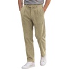image:imageJMIERR Mens Corduroy Pants Stretch Relaxed Tapered Fit Pleated Trousers  Stretch Corduroy Front Pleats Side Elastic Inserts 4Pocket Design Fall Winter Dress PantsLight Khaki