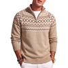 image:imageJMIERR Mens Quarter Zip Pullover Lightweight Mock Neck Knitted Sweater 2026 Fall SweatersPale Khaki