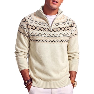 image:imageJMIERR Mens Quarter Zip Pullover Lightweight Mock Neck Knitted Sweater 2026 Fall SweatersWhite