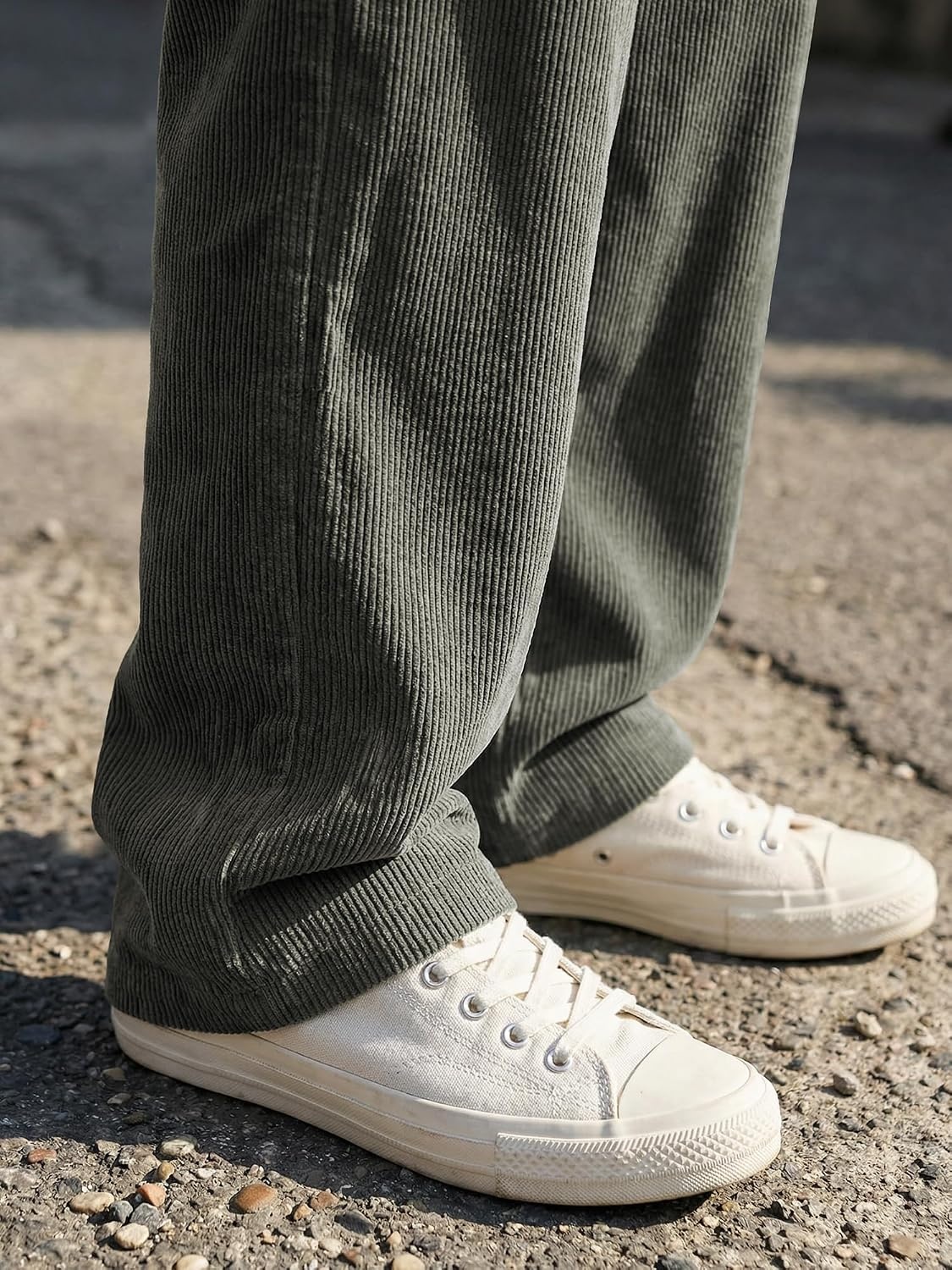 image:imageJMIERR Mens Corduroy Pants Wide Leg Baggy Sweatpants  Loose Fit Joggers Elastic Waist Drawstring Casual Sweatpants Vintage Pants Fall Winter Fashion StreetwearGreen