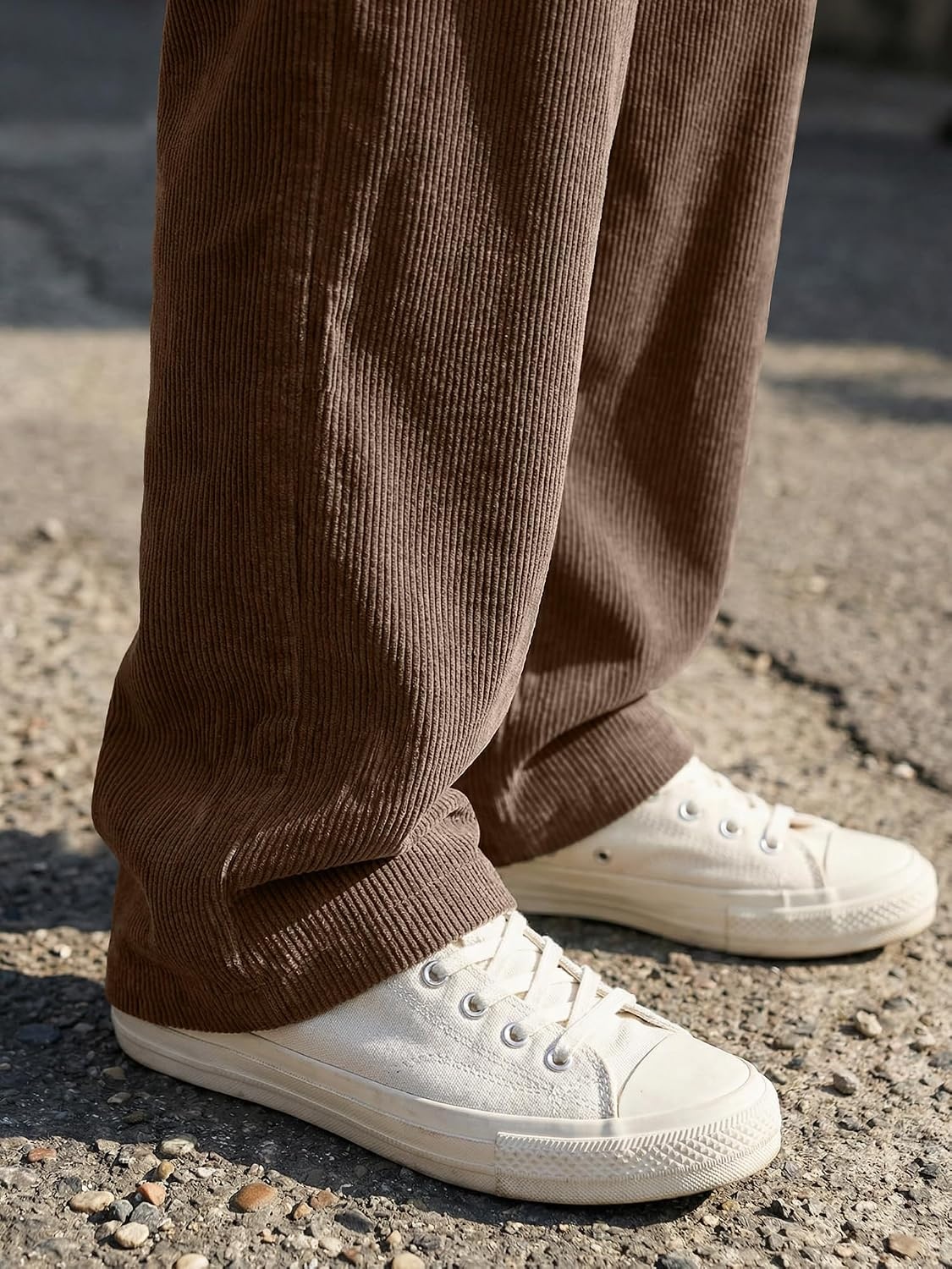 image:imageJMIERR Mens Corduroy Pants Wide Leg Baggy Sweatpants  Loose Fit Joggers Elastic Waist Drawstring Casual Sweatpants Vintage Pants Fall Winter Fashion StreetwearBrown