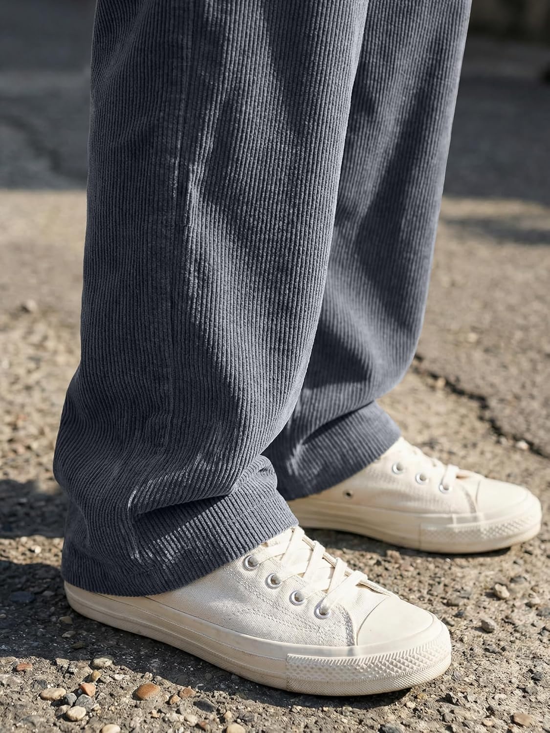 image:imageJMIERR Mens Corduroy Pants Wide Leg Baggy Sweatpants  Loose Fit Joggers Elastic Waist Drawstring Casual Sweatpants Vintage Pants Fall Winter Fashion StreetwearGrey