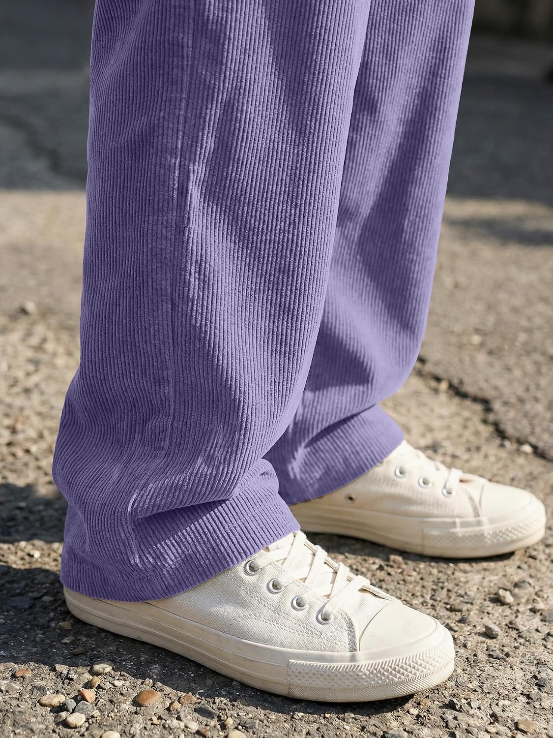 image:imageJMIERR Mens Corduroy Pants Wide Leg Baggy Sweatpants  Loose Fit Joggers Elastic Waist Drawstring Casual Sweatpants Vintage Pants Fall Winter Fashion StreetwearPurple