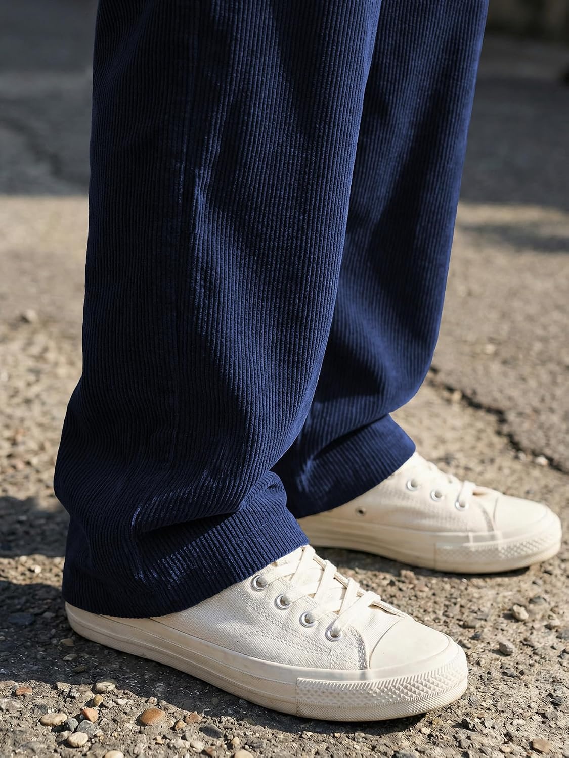 image:imageJMIERR Mens Corduroy Pants Wide Leg Baggy Sweatpants  Loose Fit Joggers Elastic Waist Drawstring Casual Sweatpants Vintage Pants Fall Winter Fashion StreetwearNavy Blue