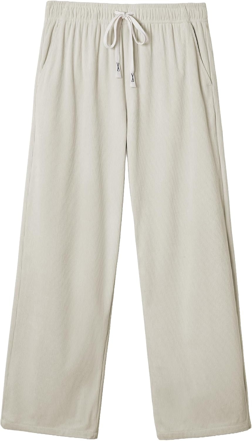 image:imageJMIERR Mens Corduroy Pants Wide Leg Baggy Sweatpants  Loose Fit Joggers Elastic Waist Drawstring Casual Sweatpants Vintage Pants Fall Winter Fashion StreetwearBeige