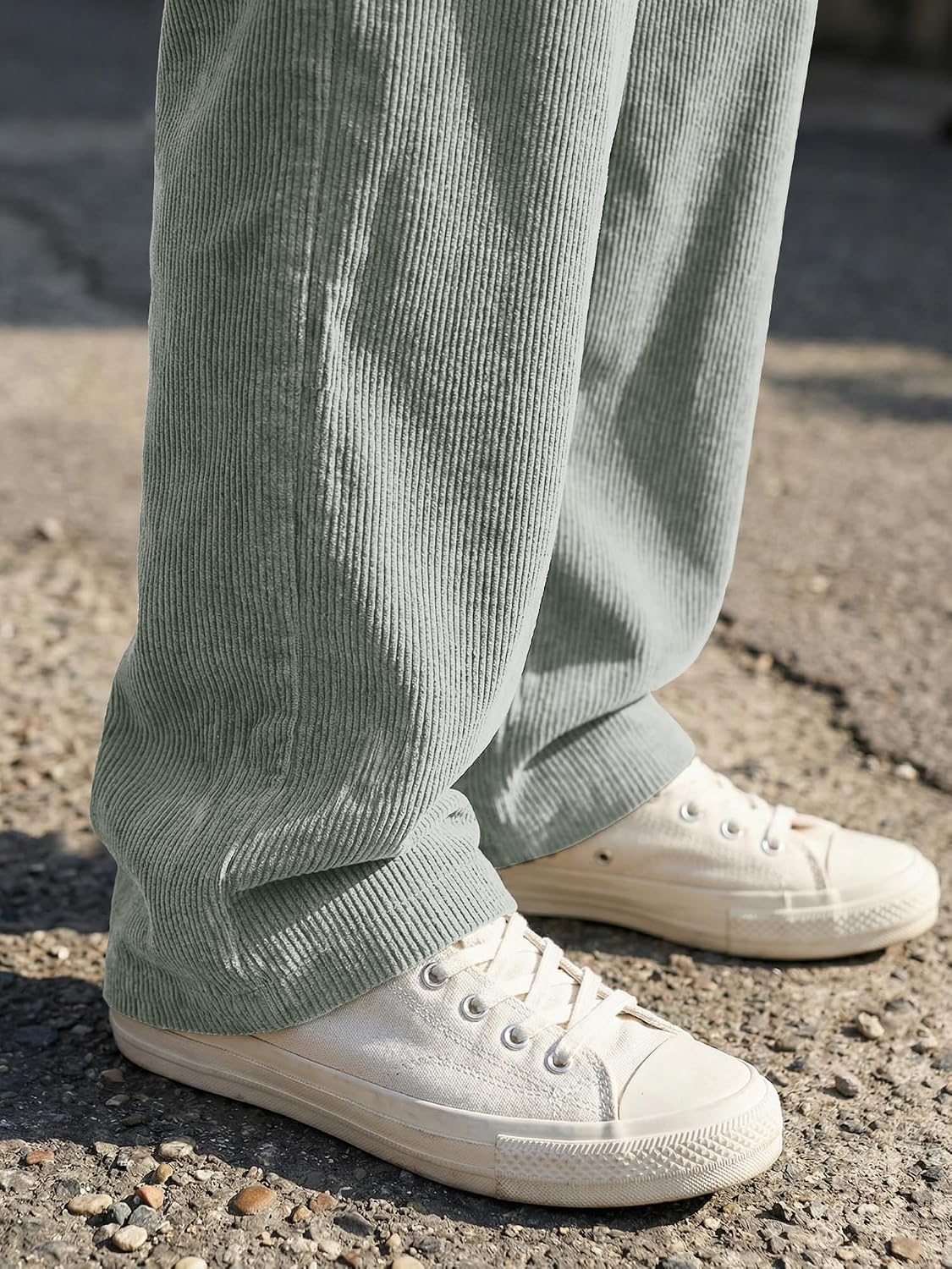 image:imageJMIERR Mens Corduroy Pants Wide Leg Baggy Sweatpants  Loose Fit Joggers Elastic Waist Drawstring Casual Sweatpants Vintage Pants Fall Winter Fashion StreetwearLight Grey