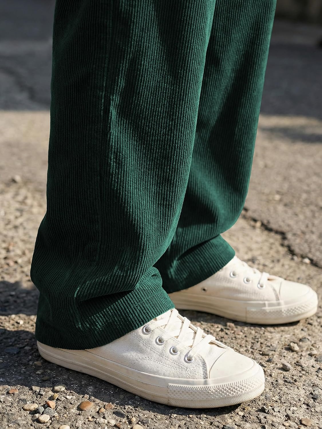 image:imageJMIERR Mens Corduroy Pants Wide Leg Baggy Sweatpants  Loose Fit Joggers Elastic Waist Drawstring Casual Sweatpants Vintage Pants Fall Winter Fashion StreetwearDark Green