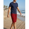 image:imageJMIERR Mens Casual Cotton Twill Cargo Shorts Drawstring Classic Chino Stretch Short with 6 Pockets1red
