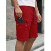 image:imageJMIERR Mens Casual Cotton Twill Cargo Shorts Drawstring Classic Chino Stretch Short with 6 Pockets1red