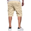 image:imageJMIERR Mens Casual Cotton Twill Cargo Shorts Drawstring Classic Chino Stretch Short with 6 PocketsA Apricot