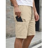 image:imageJMIERR Mens Casual Cotton Twill Cargo Shorts Drawstring Classic Chino Stretch Short with 6 PocketsA Apricot