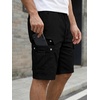 image:imageJMIERR Mens Casual Cotton Twill Cargo Shorts Drawstring Classic Chino Stretch Short with 6 PocketsA Black