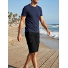 image:imageJMIERR Mens Casual Cotton Twill Cargo Shorts Drawstring Classic Chino Stretch Short with 6 PocketsA Black