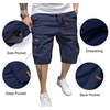 image:imageJMIERR Mens Casual Cotton Twill Cargo Shorts Drawstring Classic Chino Stretch Short with 6 PocketsA Blue