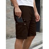 image:imageJMIERR Mens Casual Cotton Twill Cargo Shorts Drawstring Classic Chino Stretch Short with 6 PocketsA Brown