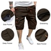 image:imageJMIERR Mens Casual Cotton Twill Cargo Shorts Drawstring Classic Chino Stretch Short with 6 PocketsA Brown