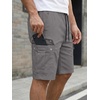 image:imageJMIERR Mens Casual Cotton Twill Cargo Shorts Drawstring Classic Chino Stretch Short with 6 PocketsA Gray