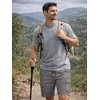 image:imageJMIERR Mens Casual Cotton Twill Cargo Shorts Drawstring Classic Chino Stretch Short with 6 PocketsA Gray