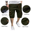 image:imageJMIERR Mens Casual Cotton Twill Cargo Shorts Drawstring Classic Chino Stretch Short with 6 PocketsA Green