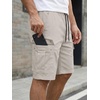 image:imageJMIERR Mens Casual Cotton Twill Cargo Shorts Drawstring Classic Chino Stretch Short with 6 PocketsA Sliver Gray