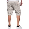 image:imageJMIERR Mens Casual Cotton Twill Cargo Shorts Drawstring Classic Chino Stretch Short with 6 PocketsA Sliver Gray