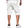image:imageJMIERR Mens Casual Cotton Twill Cargo Shorts Drawstring Classic Chino Stretch Short with 6 PocketsA White