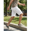 image:imageJMIERR Mens Casual Cotton Twill Cargo Shorts Drawstring Classic Chino Stretch Short with 6 PocketsA White