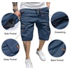 image:imageJMIERR Mens Casual Cotton Twill Cargo Shorts Drawstring Classic Chino Stretch Short with 6 PocketsB Blue