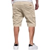 image:imageJMIERR Mens Casual Cotton Twill Cargo Shorts Drawstring Classic Chino Stretch Short with 6 PocketsB Brown