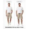 image:imageJMIERR Mens Casual Cotton Twill Cargo Shorts Drawstring Classic Chino Stretch Short with 6 PocketsB Brown
