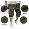 image:imageJMIERR Mens Casual Cotton Twill Cargo Shorts Drawstring Classic Chino Stretch Short with 6 PocketsB Green
