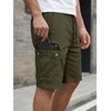 image:imageJMIERR Mens Casual Cotton Twill Cargo Shorts Drawstring Classic Chino Stretch Short with 6 PocketsB Green