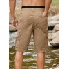 image:imageJMIERR Mens Casual Cotton Twill Cargo Shorts Drawstring Classic Chino Stretch Short with 6 PocketsB Khaki