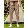 image:imageJMIERR Mens Casual Cotton Twill Cargo Shorts Drawstring Classic Chino Stretch Short with 6 PocketsB Khaki