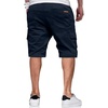 image:imageJMIERR Mens Casual Cotton Twill Cargo Shorts Drawstring Classic Chino Stretch Short with 6 PocketsBlue