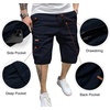 image:imageJMIERR Mens Casual Cotton Twill Cargo Shorts Drawstring Classic Chino Stretch Short with 6 PocketsBlue