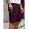 image:imageJMIERR Mens Casual Cotton Twill Cargo Shorts Drawstring Classic Chino Stretch Short with 6 PocketsBrown