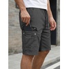 image:imageJMIERR Mens Casual Cotton Twill Cargo Shorts Drawstring Classic Chino Stretch Short with 6 PocketsGrey
