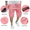 image:imageJMIERR Mens Casual Cotton Twill Cargo Shorts Drawstring Classic Chino Stretch Short with 6 PocketsPink