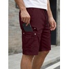 image:imageJMIERR Mens Casual Cotton Twill Cargo Shorts Drawstring Classic Chino Stretch Short with 6 PocketsRed