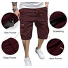 image:imageJMIERR Mens Casual Cotton Twill Cargo Shorts Drawstring Classic Chino Stretch Short with 6 PocketsRed