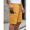 image:imageJMIERR Mens Casual Cotton Twill Cargo Shorts Drawstring Classic Chino Stretch Short with 6 PocketsYellow