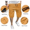 image:imageJMIERR Mens Casual Cotton Twill Cargo Shorts Drawstring Classic Chino Stretch Short with 6 PocketsYellow